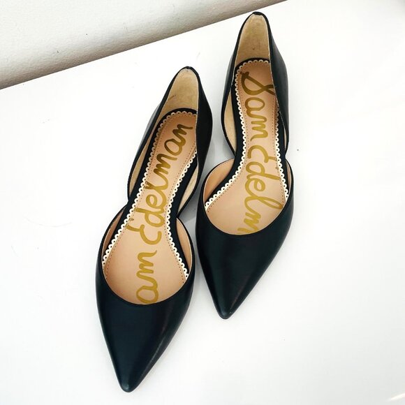 (NWT) Sam Edelman, Rodney, D' Orsay Flats, Pointed Toe, Black Leather, Size 5.5 - Picture 3 of 4